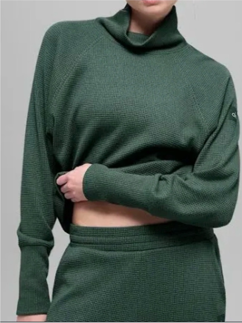 ALO Yoga Forest Green Cropped Sweater